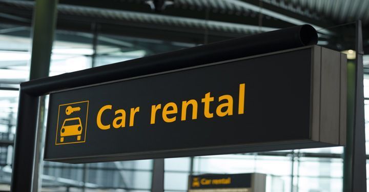 Airport car rental sign