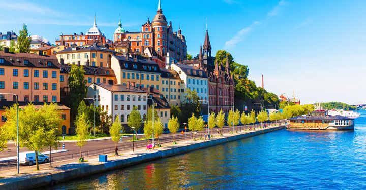 View of the Old Town Pier in Stockholm, Sweden