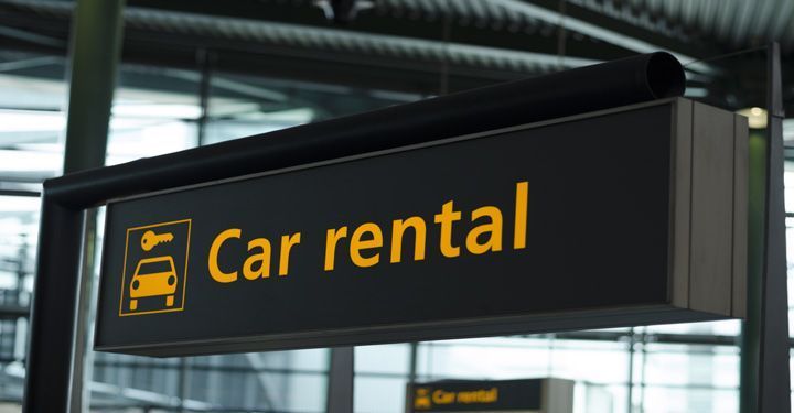 Car rental airport sign in Verona