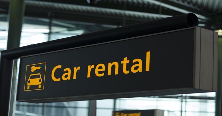 Airport car rental sign 