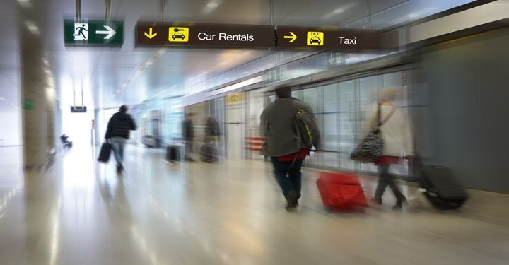 Car rental airport sign