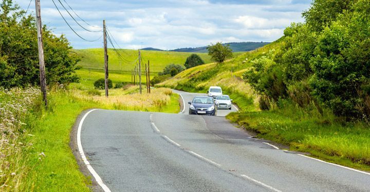 Driving down the scottish road