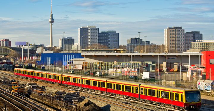 View of Berlin S-Bahn train