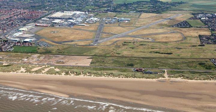 Aerial view of Blackpool airport