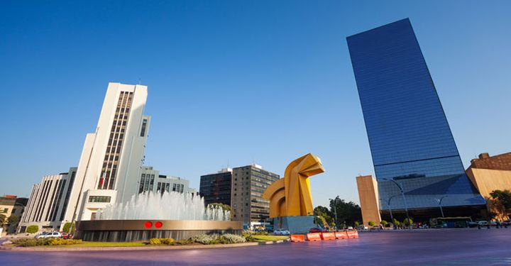 Paseo de la Reforma square in downtown Mexico