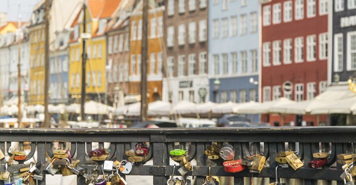 Love locks at Bryggebroen bridge, Copenhagen