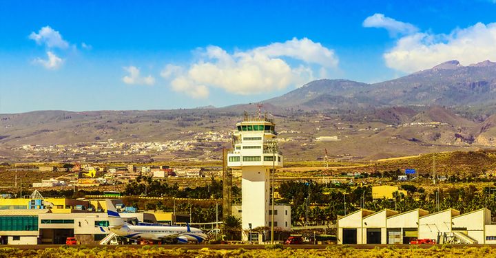 View of the planes outside Tenerife South airport