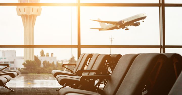 Aircraft taking off from Dublin airport