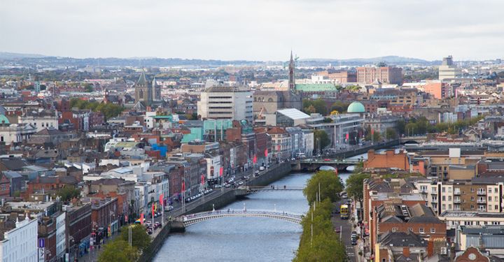 Skyline view of Dublin
