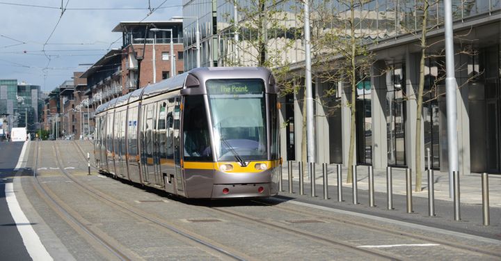 A tram in Dublin