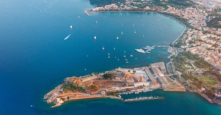 View of Corfu from an airplane
