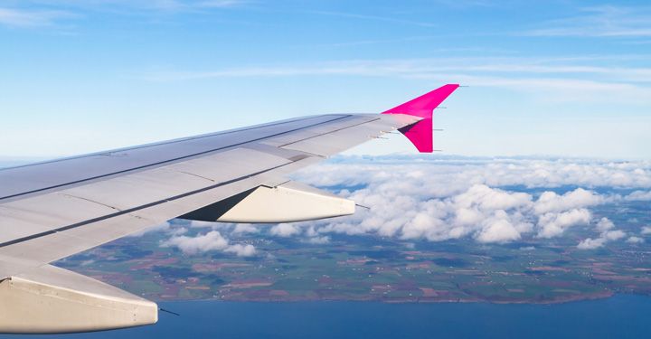 Aerial view of Ireland from an airplane