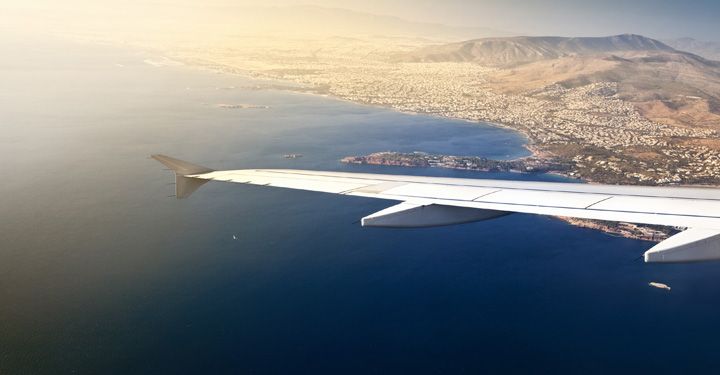 Aircraft landing in Kefalonia