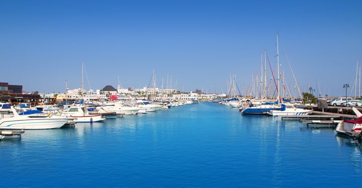 A marina in Lanzarote, Spain