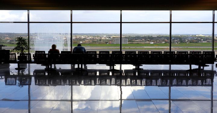Passengers waiting in Palma Airport