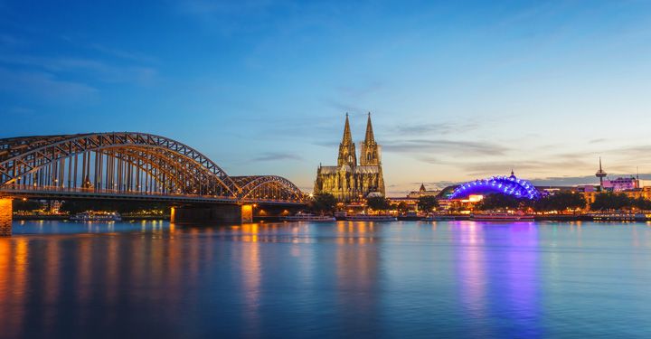 Beautiful night view of Cologne