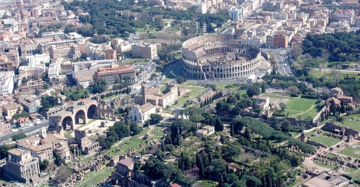 Aerial view of Rome