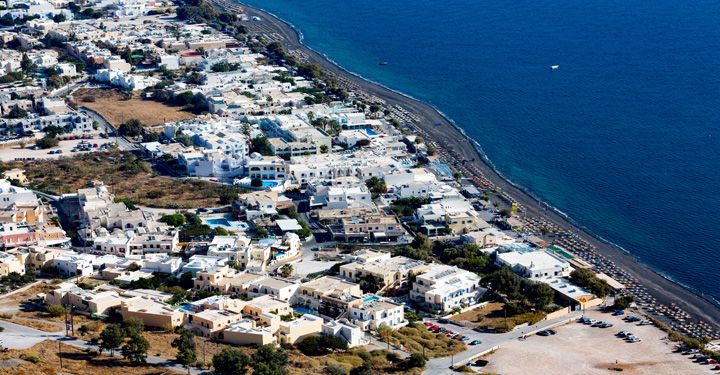 Aerial view of Santorini