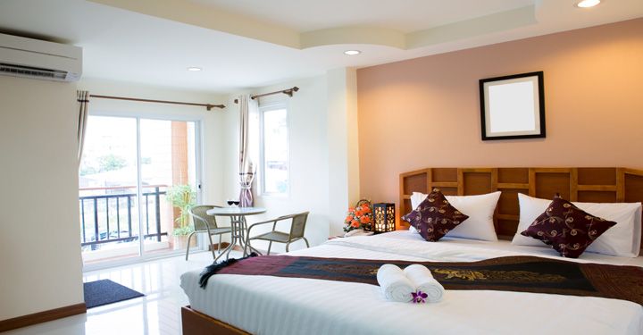 Trendy hotel room in Aruba