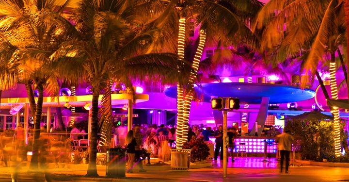 Ocean drive at night