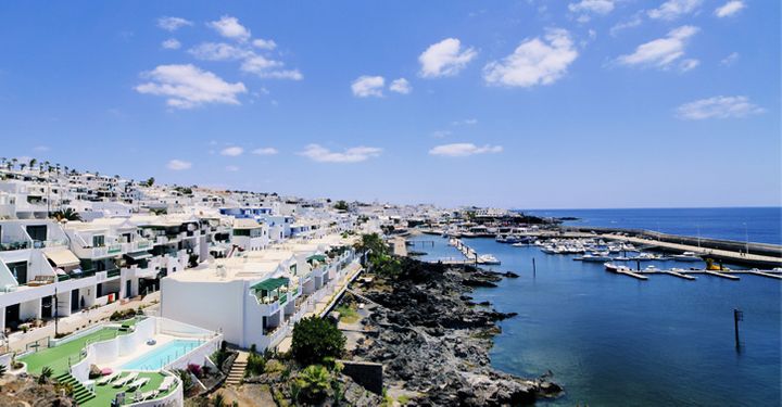 Beautiful harbor of Puerto Calero, Lanzarote