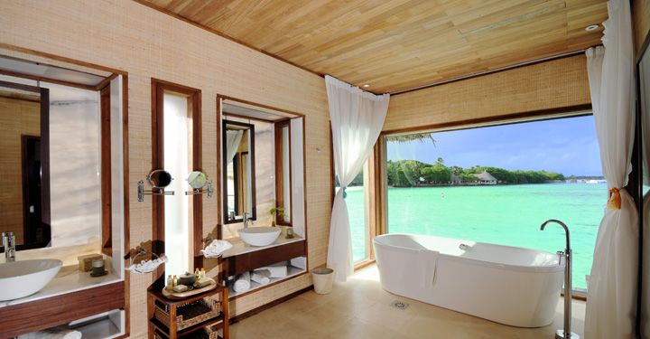 Luxury hotel bathroom in Maldives
