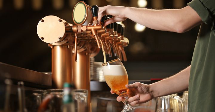 Bartender pouring beer