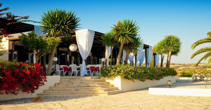Outdoor restaurant in a all inclusive hotel in Paphos