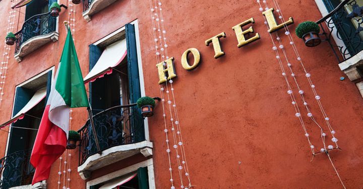 Hotel facade in Venice