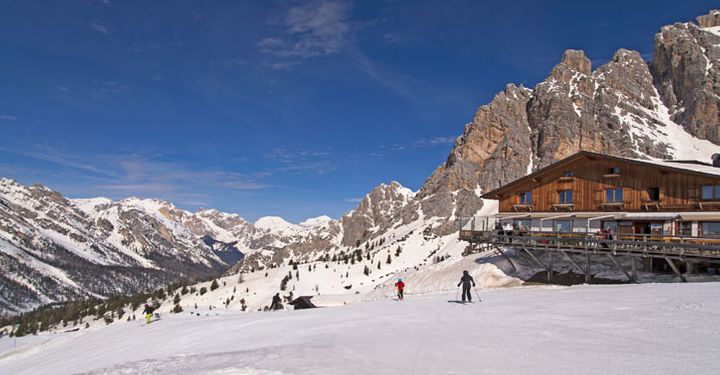 Ski slope in Dolomites, Italy