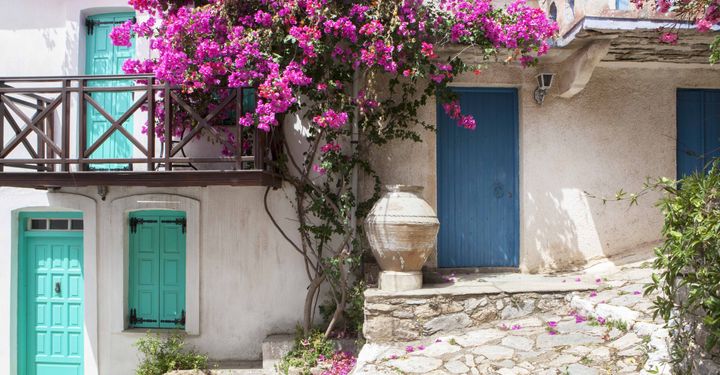 Whitewashed houses in Chora, Alonissos