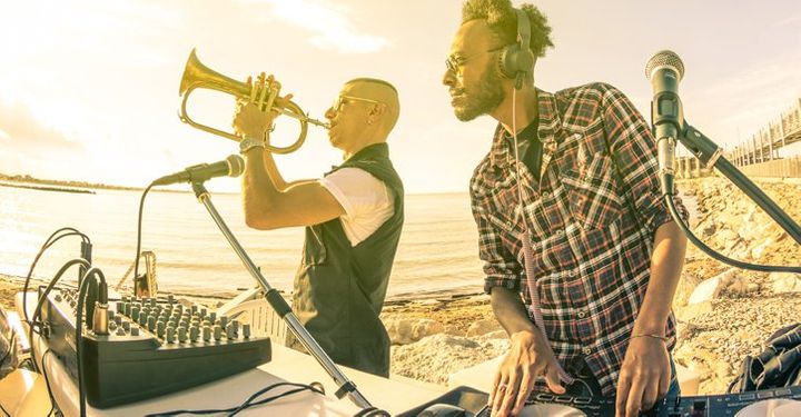 DJ on a beach