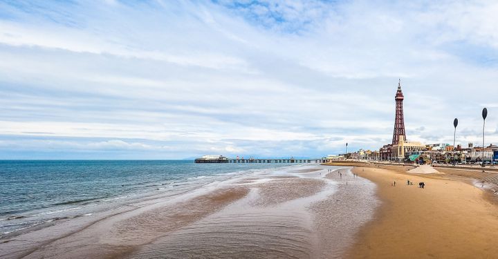 Blackpool beach and tower