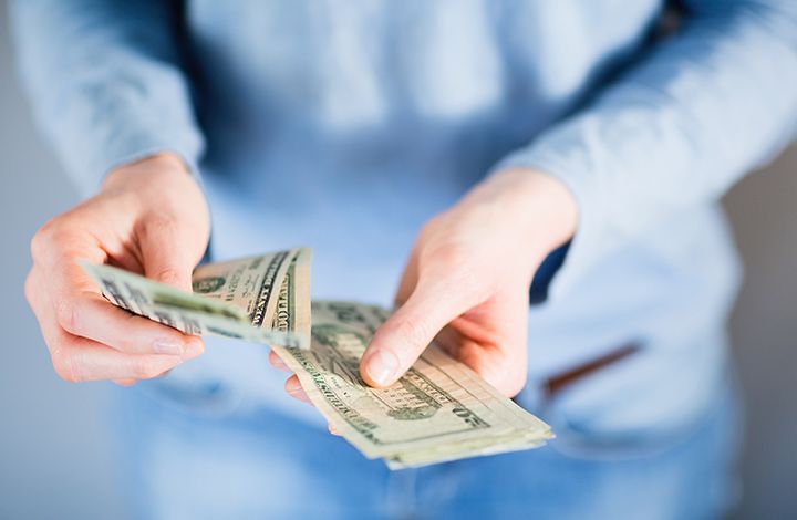 paying with cash